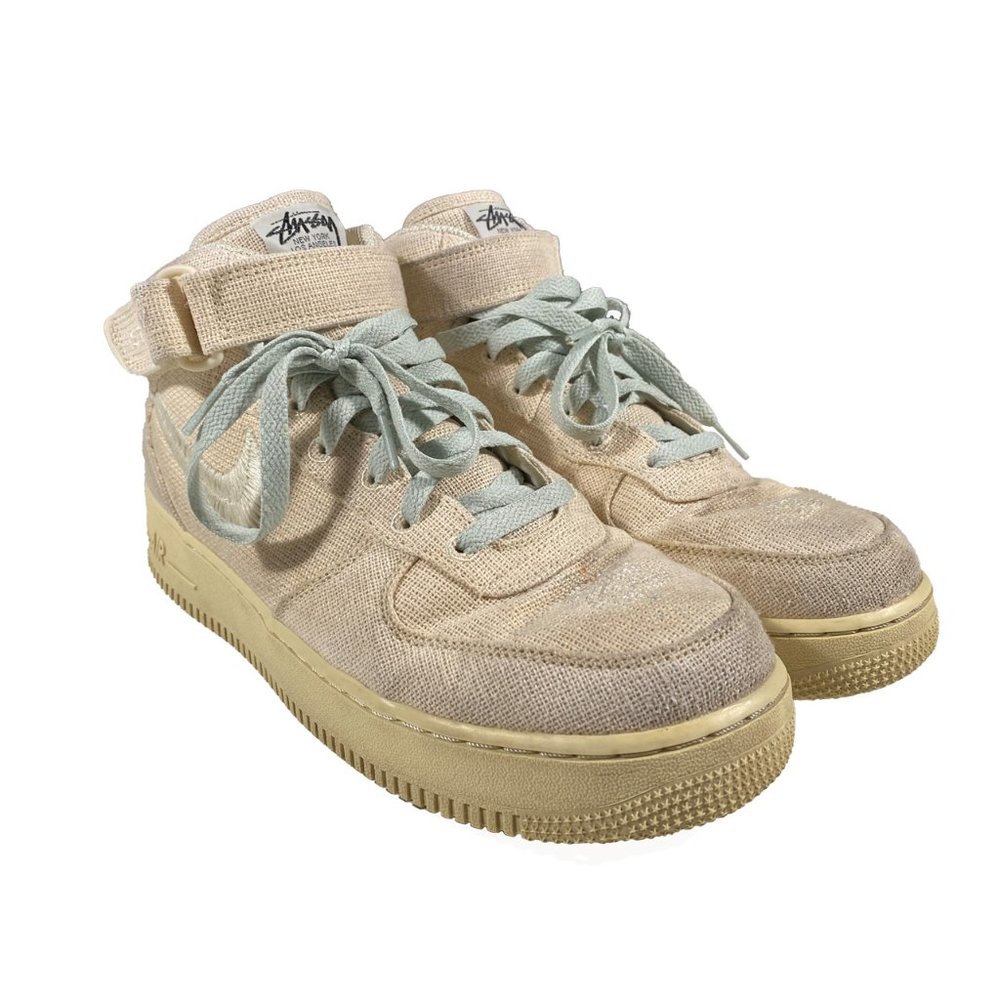 Stussy x Air Force 1 Mid 'Fossil' mens size US 9.5